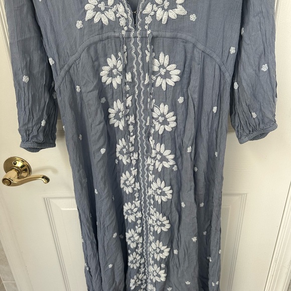 Free People Embroidered Fable Midi Dress. - Picture 6 of 7